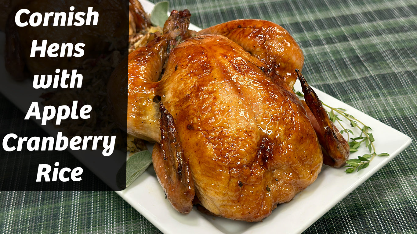Cornish Hens with Apple Cranberry Rice Stuffing &ndash; Midamar Halal