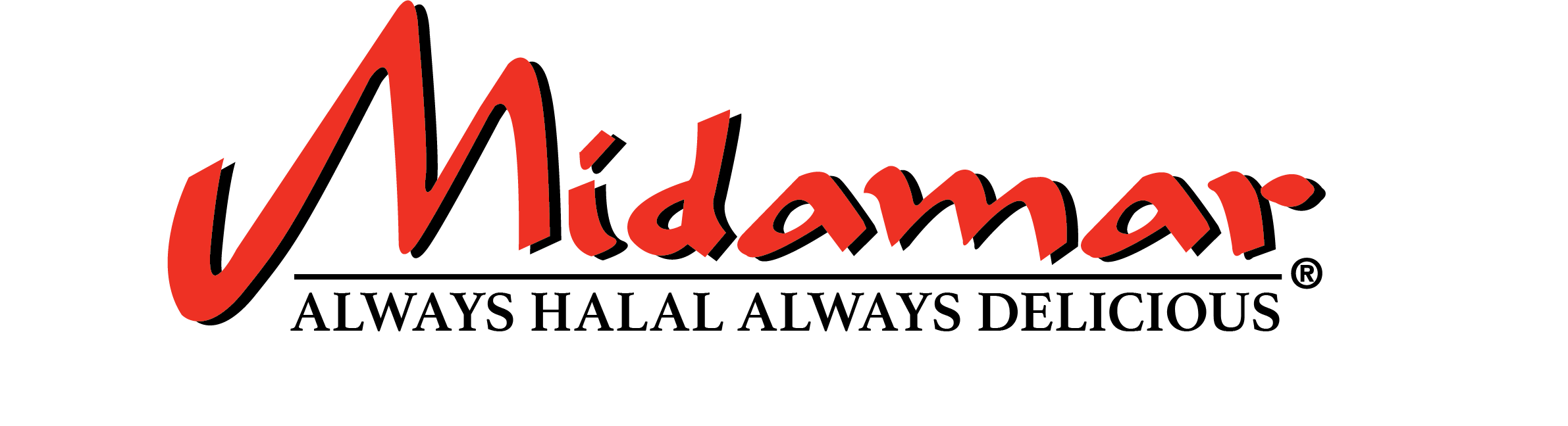 midamar's logo the text reads midamar always halal always delicious