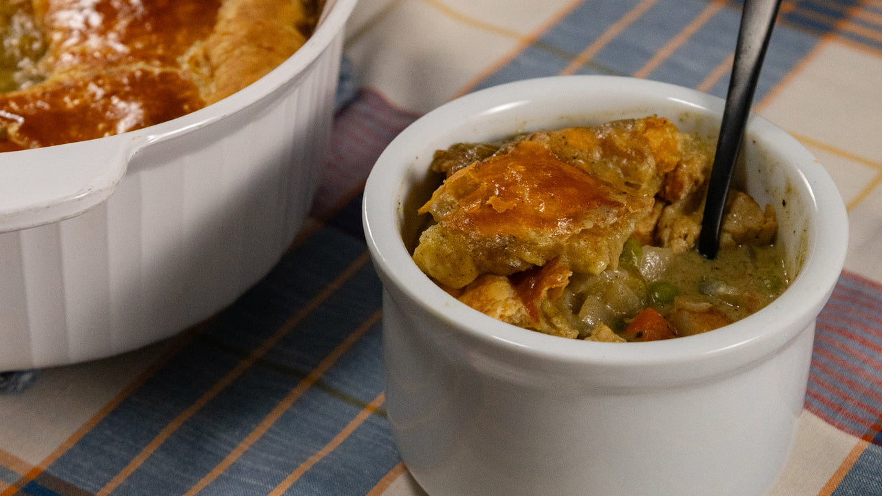 halal chicken pot pie filling freeze puff pastry top bake school night easy