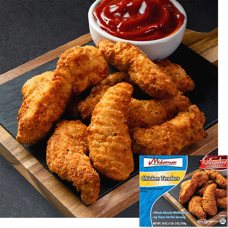 Frozen halal chicken tenders golden crispy from the air fryer in 12 minutes better than oven for weeknight dinner or snack