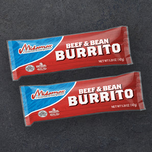 2 packages of Midamar Beef and Bean Burritos