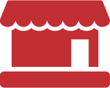 a red cartoon image of a storefront
