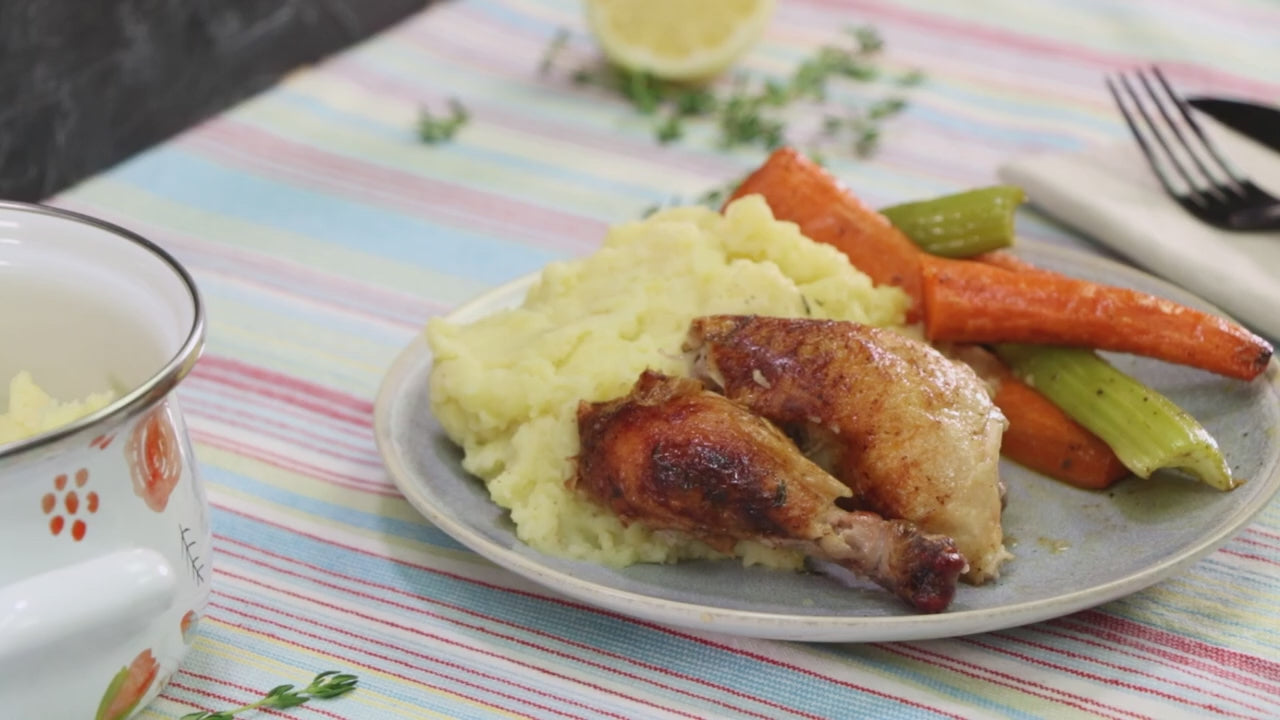 a video showing how to prepare a meal using cornish hens from midamar halal dot com