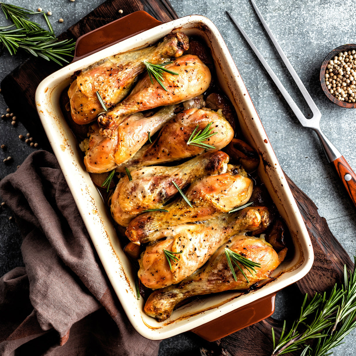 Halal chicken drumsticks marinated grilled and served cold for easy portable summer picnic protein